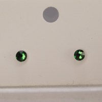 12825 925er Ohrstecker mit Swarovski® rose montees fern green