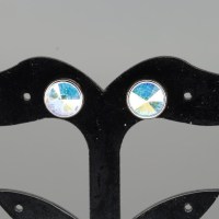 12871 925er Ohrstecker mit Swarovski® Rivolis 8mm crystal AB