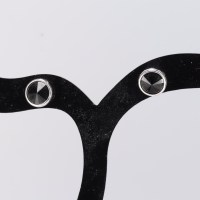12873 925er Ohrringe gefasst mit Swarovski® Rivoli, 8mm, jet