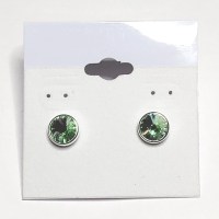 12882 925er Ohrstecker mit Swarovski® Rivoli 8mm chrysolite, gefasst
