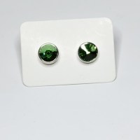 12888 925er Ohrstecker mit Swarovski® Rivoli 8mm peridot