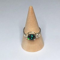 12892 925er Ring mit Swarovski® Xirius 8mm emerald gedrahtet