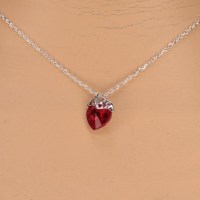 12903 925er Kette mit Swarovski® Herz 10mm, siam AB mit Verzierung aus Silber