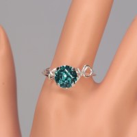 12921 925er Ring mit Swarovski® Xirius, 8mm, blue zirkon, gedrahtet