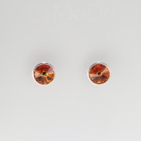 12938 925er Ohrstecker mit Swarovski® Rivoli 8mm, topaz, gefasst