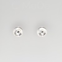 12939 925er Ohrstecker mit Swarovski® Rivoli 8mm, crystal unfoiled, gefasst