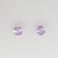 12940 925er Ohrstecker mit Swarovski® Rivoli 8mm, crystal lilac, gefasst