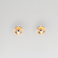 12941 925er Ohrstecker mit Swarovski® Rivoli 8mm, crystal golden shadow unfoiled, gefasst