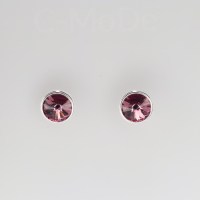 12946 925er Ohrstecker mit Swarovski® Rivoli 8mm, iris, gefasst