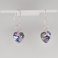 12997 925er Ohrringe mit Swarovski® Herzen 10mm vitrail light
