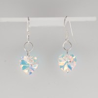 12998 925er Ohrringe mit Swarovski® Herzen 10mm crystal AB