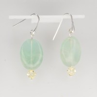 13001 925er Ohrringe mit Fluorit Ellipse und Swarovski® Xilions 6mm