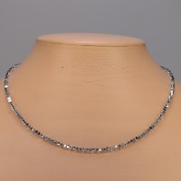 13018 Kette mit 170 Swarovski® Xilions 3mm crystal comet argent light, Verschluß Sterlingsilber