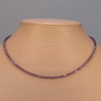 13019 Kette mit 160 Swarovski® Xilions 3mm cyclamen opal shimmer, Verschluß Sterlingsilber
