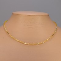 13021 Kette mit 155 Swarovski® Xilions 3mm citrine, Verschluß Sterlingsilber