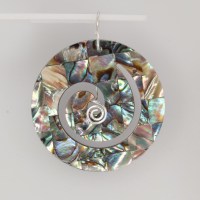 13036 935er Anhänger mit Abalone Muschel in Schneckenform