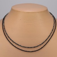 13062 Zweireihige Kette aus feinen facettierten Spinell Briolettes, 925er Verschluss