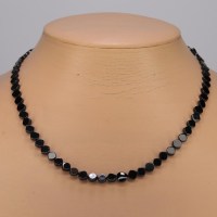 13064 Kette aus flachen Spinell Linsen, 925er Verschluss