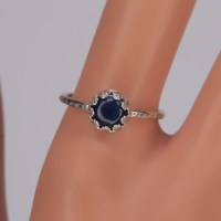 13077 925er Ring Krönchen mit Lapislazuli Cabochon 6mm