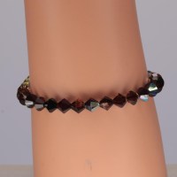 13093 Armband mit Swarovski® Xilions 6mm im braunen Farbverlauf, 925er Verschluss