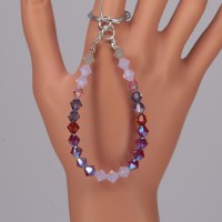 13094-1 Armband mit Swarovski® Xilions 6mm im rosa lila Farbverlauf, 925er Verschluss