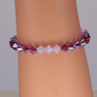 13094 Armband mit Swarovski® Xilions 6mm im rosa lila Farbverlauf, 925er Verschluss