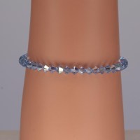 13096 Armband mit 41 Swarovski® Xilions 4mm light sapphiere AB, 925er Verschluss