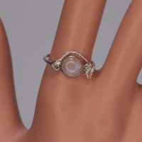 13099 925er Ring Drahtschmuck mit leicht bläulich schimmerndem Mondstein