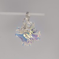 13102 935er Anhänger Drahtschmuck mit Swarovski® Kreuz 20mm crystal AB