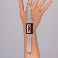 13118-1 Retro Armband Kassette aus Delica Perlen in Peyote-Technik, 925er Steckverschluss