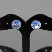 13126 925er Ohrstecker mit Swarovski® Rivolis 8mm light sapphire