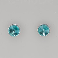13154 925er Ohrstecker mit Swarovski® Rivoli 10mm light turquoise
