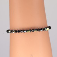 13157 925er Armband mit 41 Swarovski® Xilions 4mm jet AB