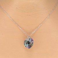 13159 925er Kette mit Swarovski® Herz 18mm crystal vitrail light, gedrahtet