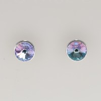 13170 925er Ohrstecker mit Swarovski® Rivoli 8mm crystal vitrail light, gefasst, nicht geklebt
