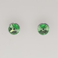 13172 925er Ohrstecker mit Swarovski® Rivoli 8mm peridot, gefasst, nicht geklebt