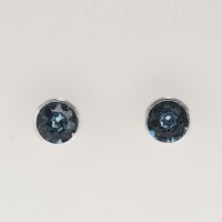 13182 925er Ohrstecker mit Swarovski® Xirius Chatons 8mm denim blue, gefasst, nicht geklebt