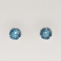 13183 925er Ohrstecker mit Swarovski® Xirius Chatons 8mm aquamarine ignite, gefasst, nicht geklebt