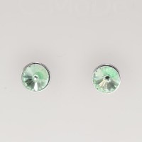 13187 925er Ohrstecker mit Swarovski® Rivoli 8mm chrysolite, gefasst, nicht geklebt