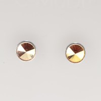 13188 925er Ohrstecker mit Swarovski® Rivoli 8mm crystal metallic sunshine, gefasst, nicht geklebt