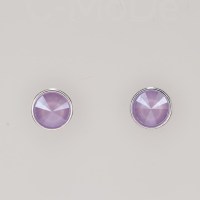 13193 925er Ohrstecker mit Swarovski® Rivoli 8mm crystal lilac, gefasst, nicht geklebt