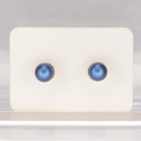 13197 925er Ohrstecker mit Swarovski® Crystal Pearls 6mm, iridescent dark blue