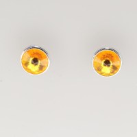 13211 925er Ohrstecker mit Swarovski® Rivoli 8mm tangerine, gefasst, nicht geklebt