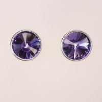13215 925er Ohrstecker mit Swarovski® Rivoli 8mm tsnzsnite, gefasst, nicht geklebt
