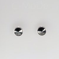 13216 925er Ohrstecker mit Swarovski® Rivoli 8mm jet hematite, gefasst, nicht geklebt