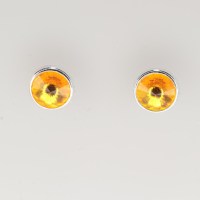 13217 925er Ohrstecker mit Swarovski® Rivoli 8mm tangerine, gefasst, nicht geklebt