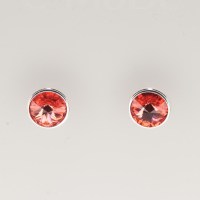 13225 925er Ohrstecker mit Swarovski® Rivoli 8mm padparadscha, gefasst, nicht geklebt