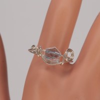 13241 925er Ring gedrahtet mit Swarovski® square Spike crystal