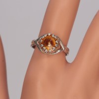 13245 925er Ring mit Swarovski® Rivoli 8mm sunflower unfoiled an Krönchen gefasst