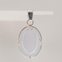 13264 925er Anhänger oval mit Chalzedon Cabochon in Fassung